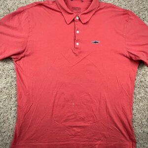 Patagonia Polo Shirt Men Large Solid Orange Organic Cotton Short Sleeve